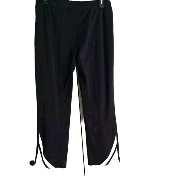 Nike Vintage Y2K Pull-on wide-Flare leg knit pants women's L/XL 12/14 Black - Picture 2 of 5